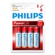 PILA ALCALINA PHILIPS AA CON 4