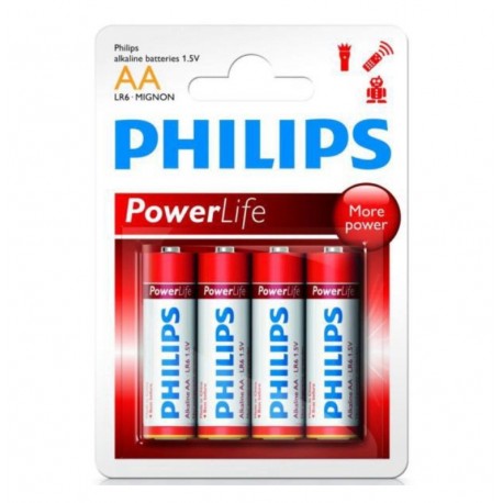 PILA ALCALINA PHILIPS AA CON 4