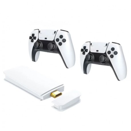 Console Blulory Game Stick PS5 M15 Pro 10000 Jogos 4K 2 Controles Sem Fio - Branco