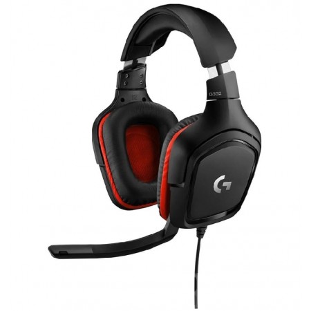 HEADSET LOGITECH G332 STEREO - NEGRO Y ROJO