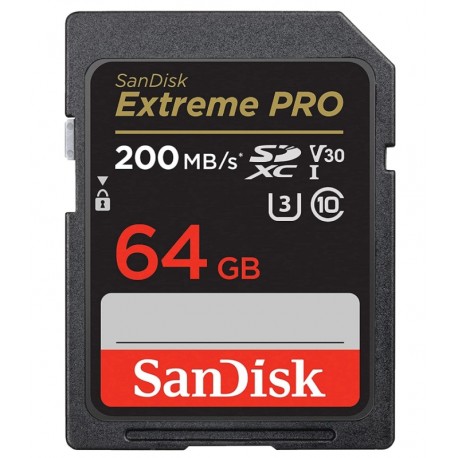 Cartão de Memória Sandisk Extreme Pro 64GB / U3 / 200MBs - (SDSDXXU-064G-GN4IN)