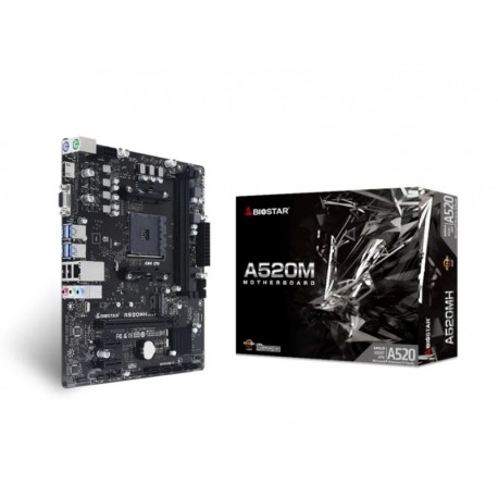 PLACA MÃE BIOSTAR A520 A520MH / SOQUETE AM4 / DDR4 OC