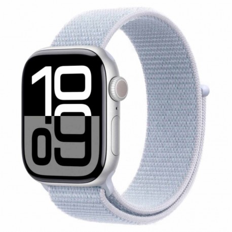 Apple Watch Series 10 MWWN3LW/A Caixa Alumínio 46mm Prata - Loop Esportiva Prata