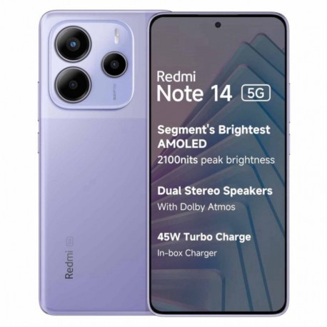 Celular Xiaomi Redmi Note 14 5G 256GB /8GB RAM /Dual SIM /Tela 6.67 /108MP - Roxo (Global)