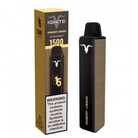 Vape Desechable Ignite V15 / 1500 Puff / 5% Nicotina - Cranberry Lemonade