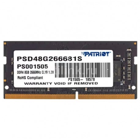 Memória RAM Patriot Signature 8GB DDR4 2666MHZ para Notebook - PSD48G266681S