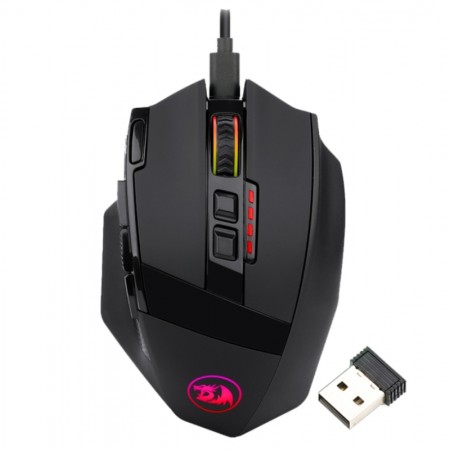 Mouse Gamer Redragon Sniper Pro M801P-RGB Inalambrico 16000 DPI - Negro