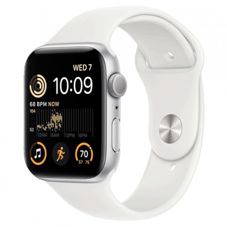 Apple Watch SE 2 MNTJ3LL/A Caja Alumínio 44mm Plateado - Esportiva Blanco M/L (2022)