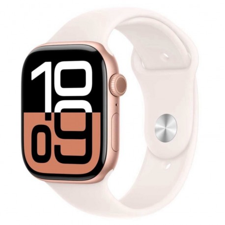 Apple Watch Series 10 MWWT3LW/A Caixa Alumínio 46mm Rose Gold - Esportiva Blush Claro S/M