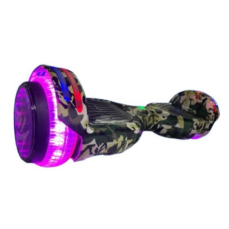 Scooter Elétrico Star Hoverboard 6.5" / Bluetooth / LED 3D / Bolsa - Verde Camuflado