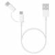 Cable Xiaomi Micro USB + USB C SJX02ZM 1 Metro / 2 en 1 - Blanco