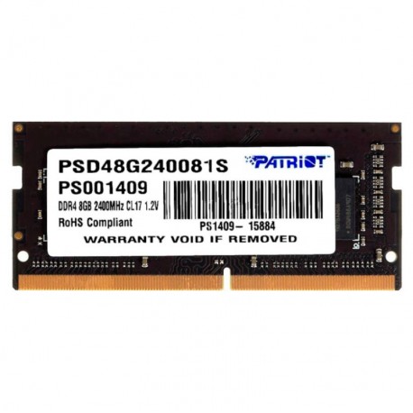 Memória RAM Patriot Signature 8GB DDR4 2400MT/s para Notebook - PSD48G240081S