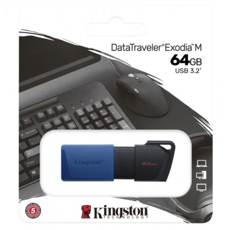 Pendrive Kingston Data Traveler Exodia 64GB DTXM/64 USB 3.2 - Negro