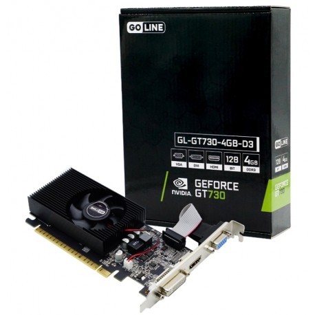 Placa de Vídeo Goline GT-730 4GB - (GL-GT730-4GB-D3) (1 Año de Garantia)