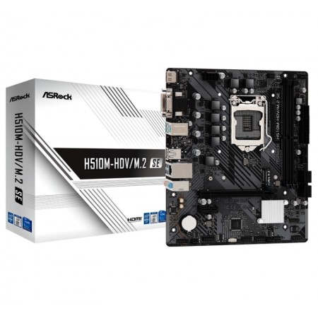 Placa Madre ASRock H510M-HDV/M.2 SE LGA 1200 / Chipset H510 / DDR4 / mATX