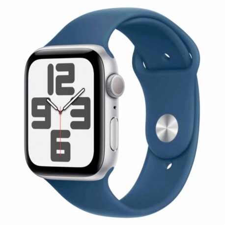 Apple Watch SE 2 MXEQ3LL/A Caixa Alumínio 44mm Prata - Esportiva Azul S/M