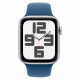 Apple Watch SE 2 MXEQ3LL/A Caixa Alumínio 44mm Prata - Esportiva Azul S/M