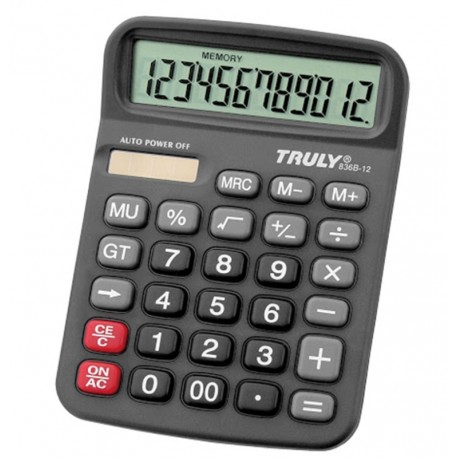 Calculadora Truly 836B-12 12 Dígitos - Negro