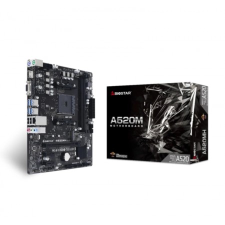 Placa Mãe Biostar A520 A520MS OC 2 x DDR4 Socket AM4 Chipset A520 Micro ATX