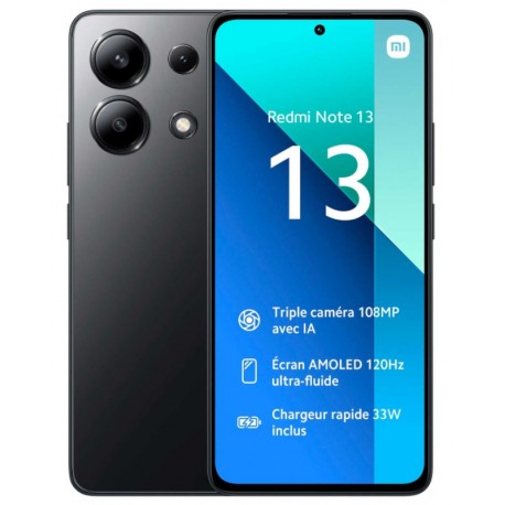 Celular Xiaomi Redmi Note 13 4G 128GB /6GB RAM /Dual SIM /Tela 6.67 /Cam 108MP - Negro