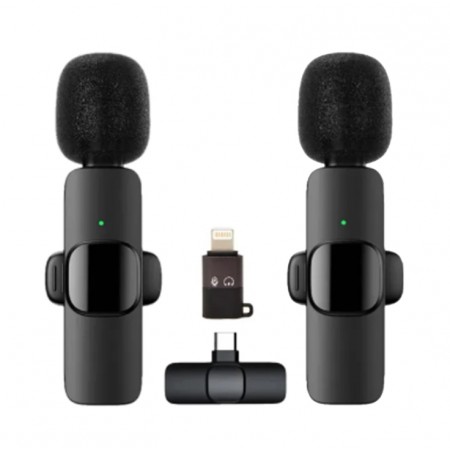 Micrófono Eletro K9 MIC EL-1823 Wireless para Smartphones IOS/Android - Preto