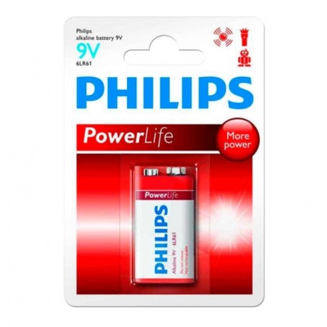 Bateria Philips Power Life Alcalina 9v 6LR-61P1B/97